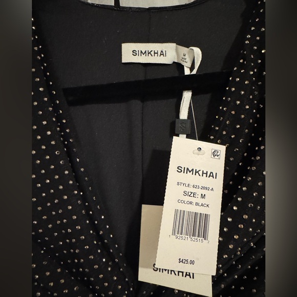 SIMKHAI Black Crystal Embellished Ruched Top – Size M (NWT, $425 Retail) - Picture 3 of 5
